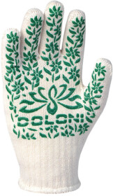 Перчатки рабочие Doloni Садовые хб с точками ПВХ белый