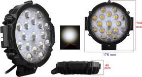 Дополнительная LED фара AllLight 51W-BLACK для дальнего света 51 W 17 диодов