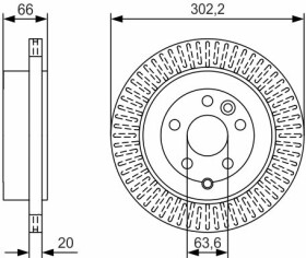 0 986 479 U44 Bosch Гальмівний диск для Land Rover Freelander
