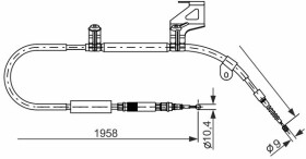 Трос ручного тормоза Bosch 1 987 477 604