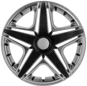 Комплект колпаков на колеса Star NHL цвет серебристый + черный с карбоновой отделкой