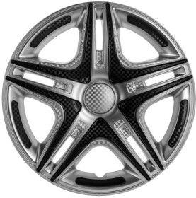 Комплект ковпаків на колеса Star Dakar колір сріблястий + чорний з карбоновою обробкою