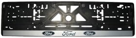 Рамка номерного знака Alca 50497 колір чорний із сріблястим на Ford