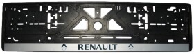 Рамка номерного знака Alca 50507 колір чорний із сріблястим на Renault