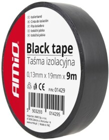Изолента Amio 01429 черный ПВХ 19 мм х 9 м