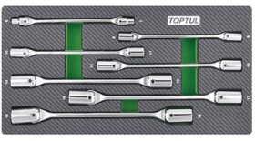 Набір ключів накидних Toptul GEA0703 6x7-18x19 мм з шарніром 7 шт