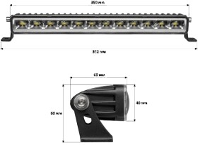 Додаткова LED фара StarLight lsb-60W універсальна 60 W 12 діодів
