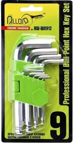 Набір ключів шестигранних Alloid НШ-Ш0912 1,5-10 мм з кулеподібним наконечником 9 шт