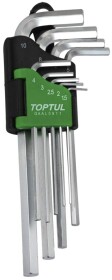 Набор ключей шестигранных Toptul GAAL0911 1,5-10 мм 9 шт