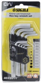 Набір ключів шестигранних Sigma 4022011 1,5-10 мм 9 шт