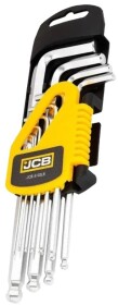 Набор ключей шестигранных JCB JCB-5102LB 1,27-10 мм с шарообразным наконечником 10 шт