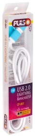 Кабель 2 в 1 Pulso CP-001BL USB - Apple Lighting - Micro USB 1 м
