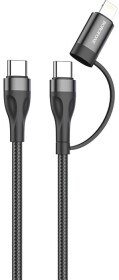 Кабель 2 в 1 Borofone BX61 BX61CCLB Apple Lightning - USB type-C - USB type-C 1 м